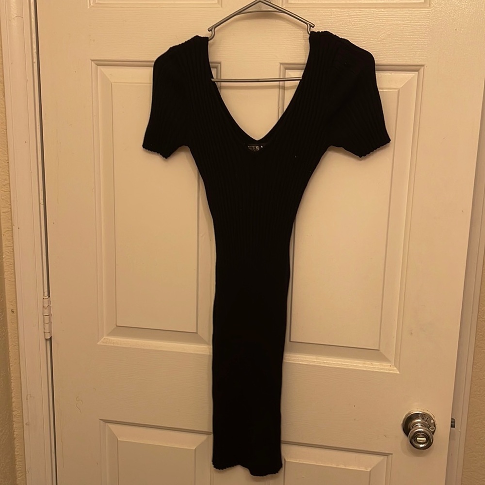 Black ribbed mini